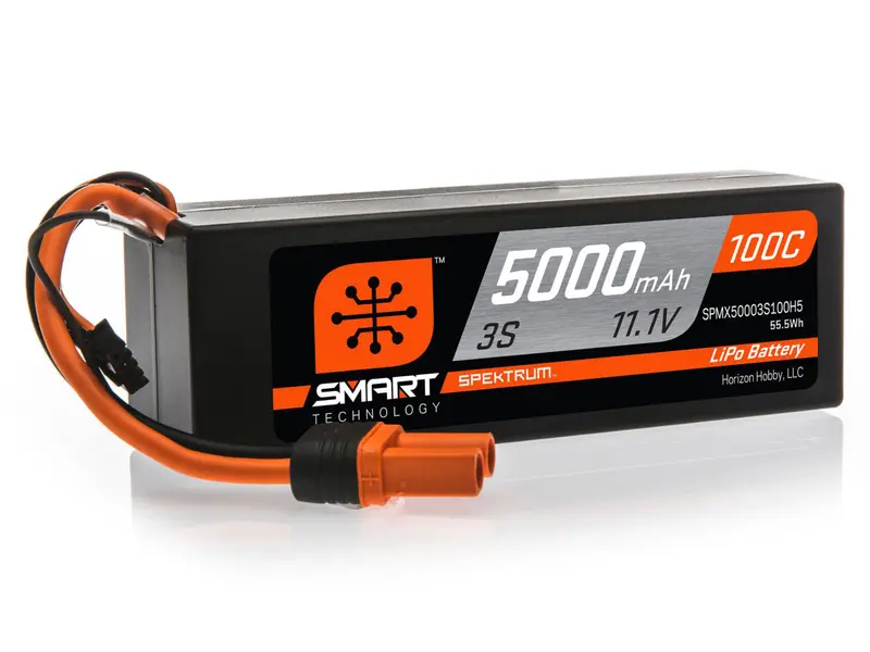 5000Mah 3S 11.1V 100C Smart Hard Case Lipo Battery With Ic5 * 1