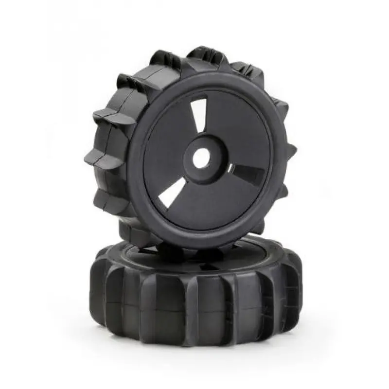Absima 1:8 Buggy Sand Paddles On Black 3-Slot Dish Wheel 2Pcs - Ab2520016 1
