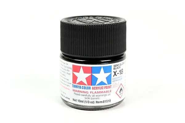 Acrylic Mini X-18 Semi Gloss Black Paint 2