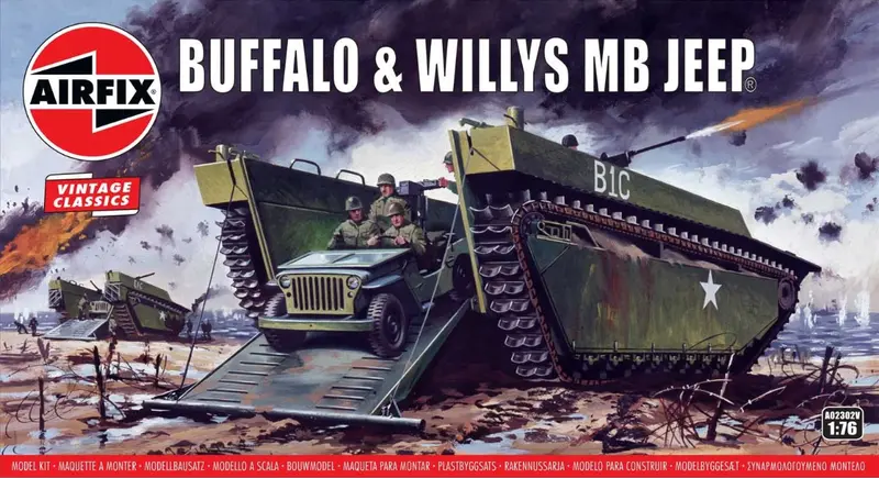 Airfix Buffalo Landing Vehicle & Willys Mb Jeep 1:76 - A02302v 1
