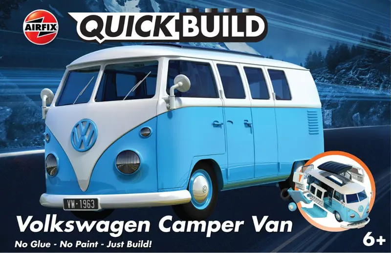 Airfix Quickbuild Blue Vw Campervan - J6024 1
