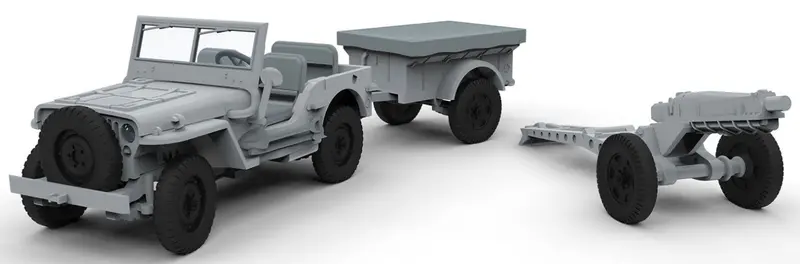 Airfix Willys Mb Jeep W/ Trailer & Gun 1:72 - A02339 2