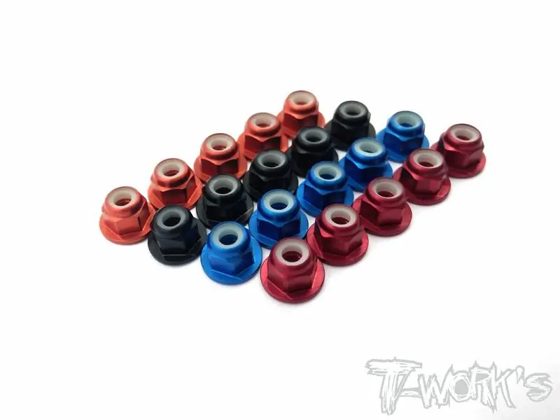 Alu Flange Lock Nuts 3Mm - Orange 5Pcs 1