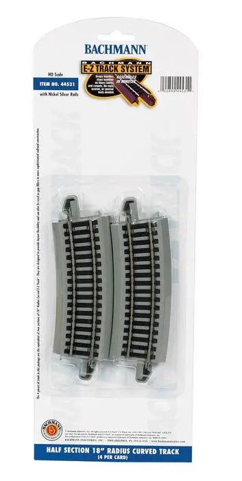 Bachmann 18" Radius Curved Track 4Pcs Ho - Bac44531 1