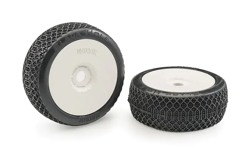 Black Hole Clay Soft 1/8Th Off Road Buggy Glued Wheels & Tyres - Set Of 4 1