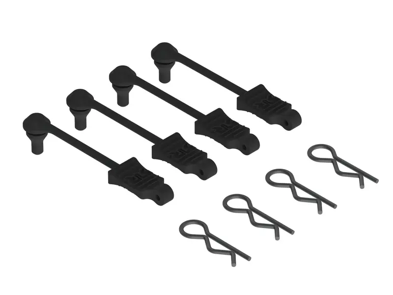 Body Clip Retainer 1/8 Scale Black- 4Pk 1
