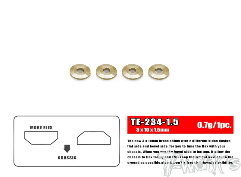 Brass Washer For Suspension Arm 3X10x1.5Mm - 4Pcs 1