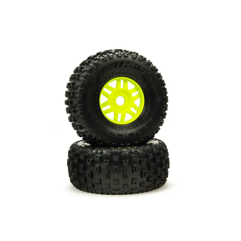 Dboots Fortress Tyre Set Glued Green Wheel - 1 Pr 1