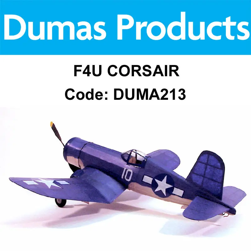 Dumas F4u Corsair Rubber Band Plane Walnut Scale 17.5In Wingspan - Duma213 1
