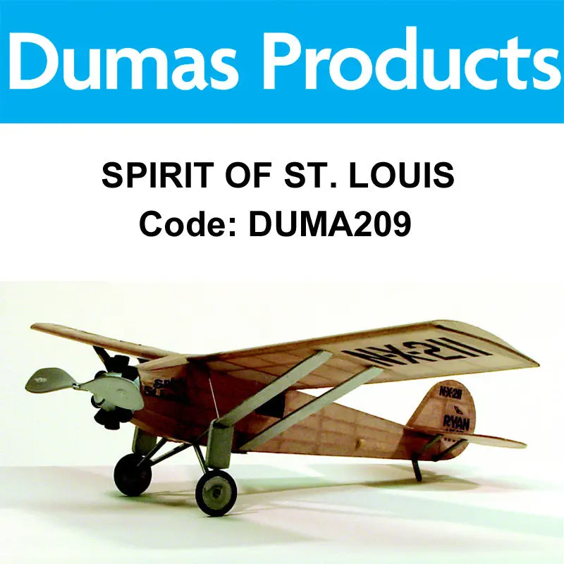 Dumas Spirit Of St. Louis Rubber Band Plane Walnut Scale 17.5In Wingspan - Duma209 1