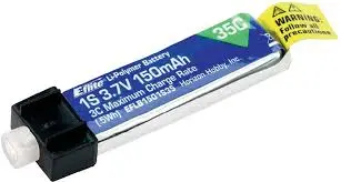 E-Flite 150Mah 3.7V 35C Lipo Battery W/ Umx Plug - Eflb1501s45 1