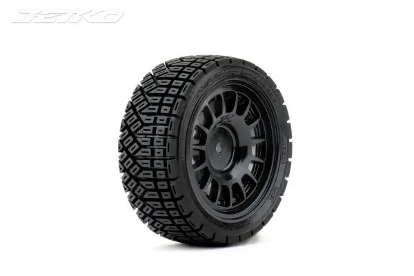 Ex Avantgarde 1/10Th Touring/Rally Tyre On Black Wheel 12Mm Hex - Set Of 4 1