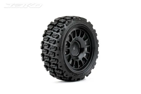 Ex Couragia 1/10Th Touring/Rally Tyre On Black Wheel 12Mm Hex - Set Of 4 1
