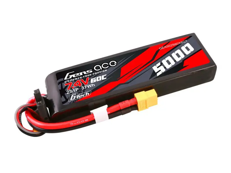 G-Tech Car 2S 7.4V 5000Mah 60C Lipo Battery With Xt60 Connector 1