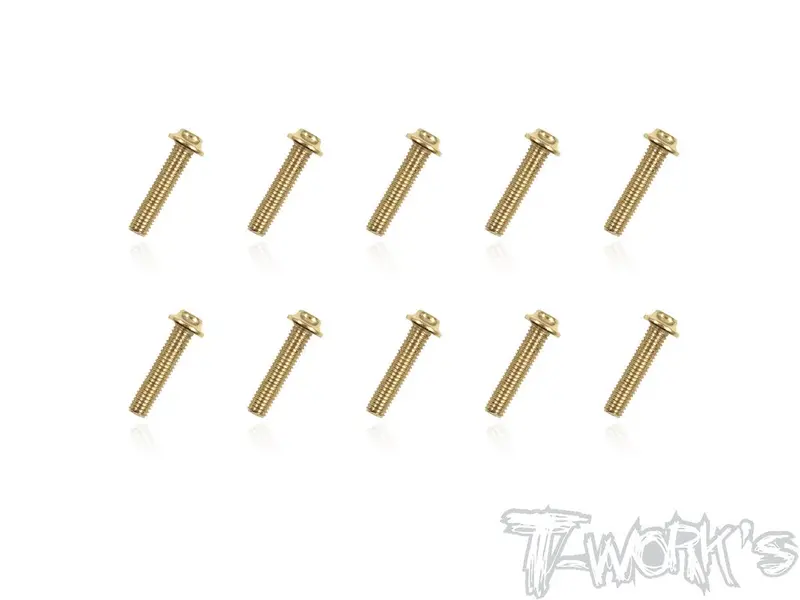 Gold Flanged Button Head Screw M3 X 16Mm - 10Pcs 1