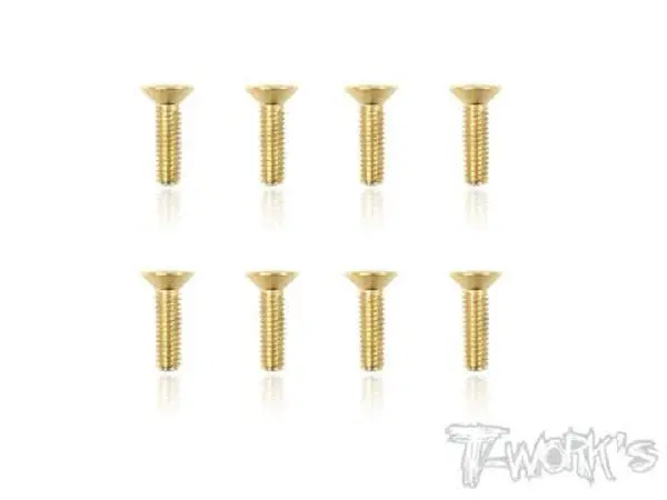 Gold Flat Head / Countersunk Screws M4 X 14Mm -8Pcs 1