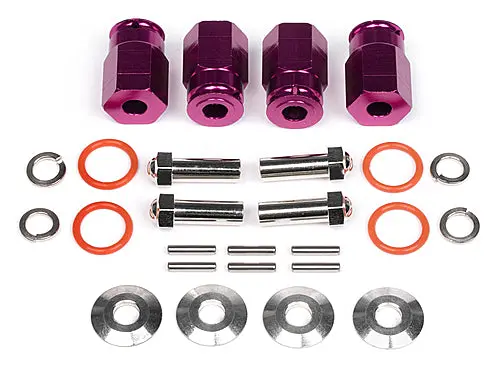 Hpi 12X24mm Aluminium Wide Hex Hub Set Purple - Hpi-88055 1