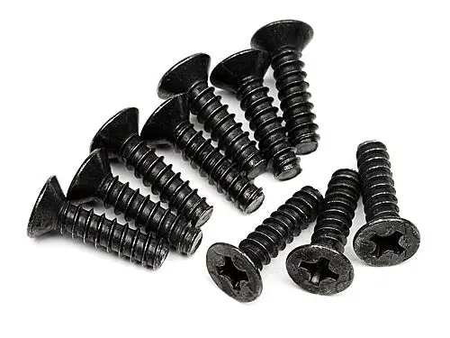 Hpi 3X12mm Phillips Head Countersunk Self Tapping Screws 10Pcs -  Hpi-Z578 1