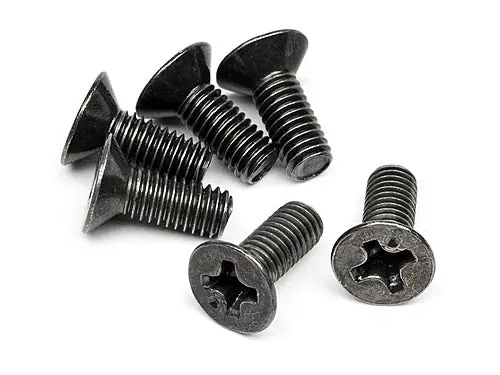 Hpi 3X8mm Phillips Drive Countersunk Head Screws 6Pcs - Hpi-Z526 1