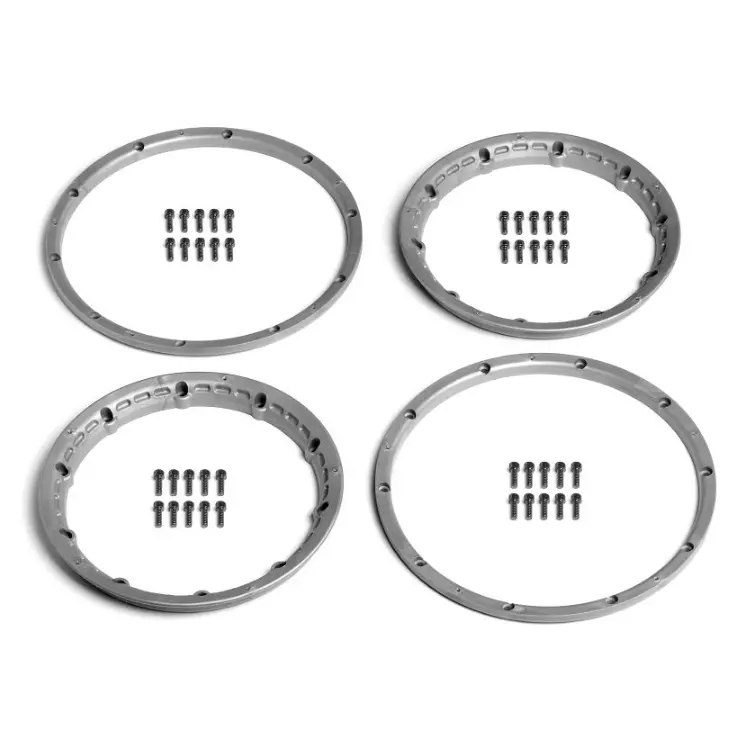 Hpi Hd Beadlock Rings Silver Fr & Rr W/ Hardware 2Pcsea - Hpi-3272 1