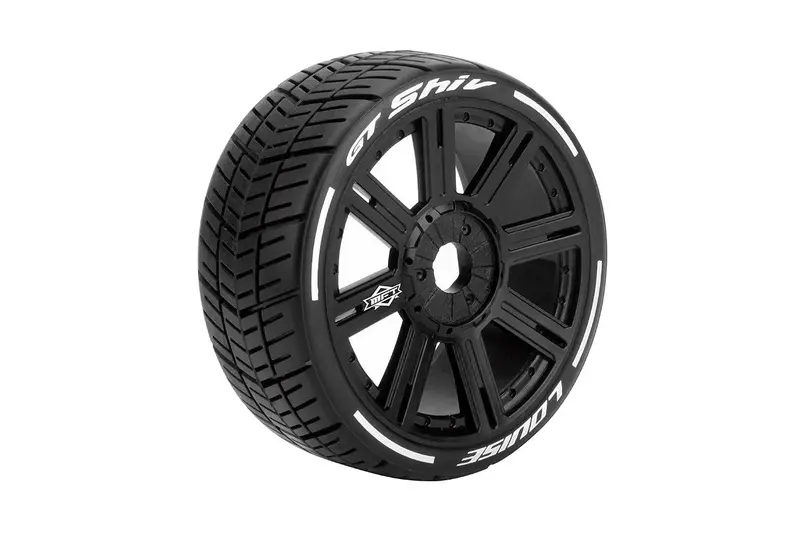 Louise Gt-Shiv 1:8 On-Road Soft Pavement Mft Tyre On Black Spoke Wheel 2Pcs - Lt3284sb 1