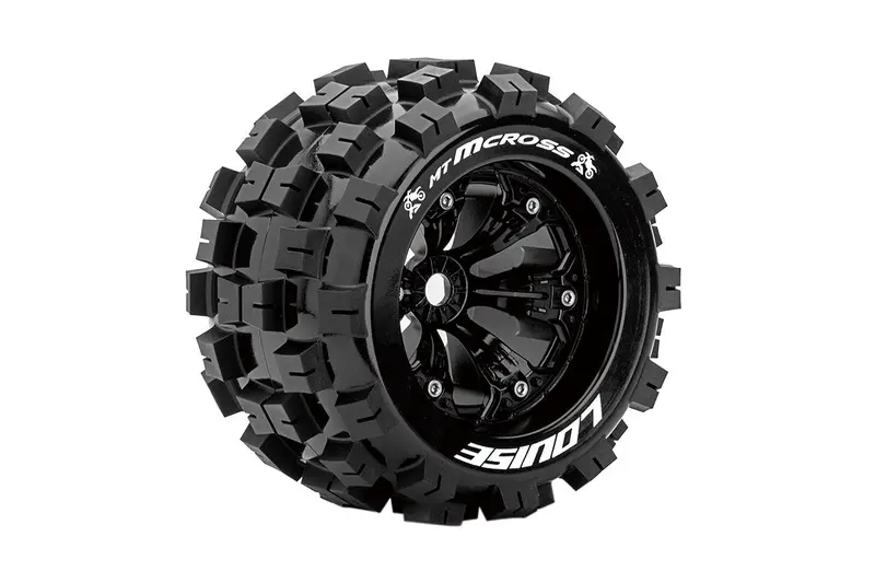 Louise Mt-Mcross 1:8 Monster Truck Sport Tyre On Black Wheel 2Pcs - Lt3276bh 1