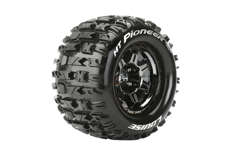 Louise Mt-Pioneer 1:8 Mft Belted Monster Truck Sport Tyre On Black Wheel 2Pcs - Lt3321bh 1