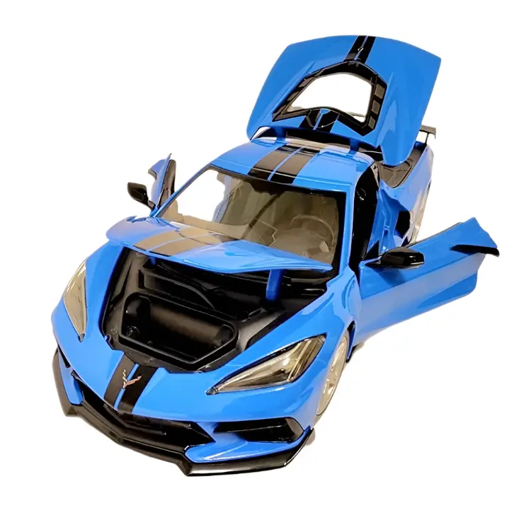 Maisto 2020 Chevrolet Corvette Stingray Coupe High Wing Blue 1:18 - 31455Blu 2