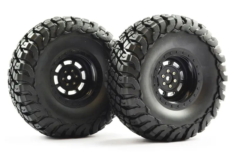 Mauler 2.2" A/T Tyres Pre-Glued Black Wheels - 1Pr 1