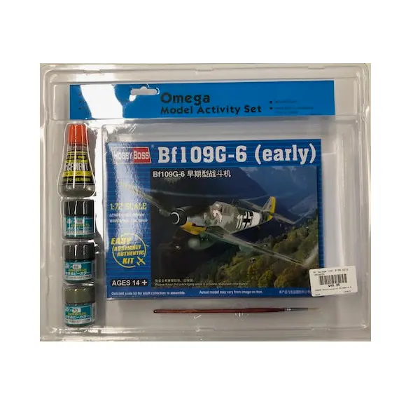 Omega Messerschmitt Bf109g-6 Early 1:72 Starter Set W/ Glue, Paints & Brush - Om33005 1