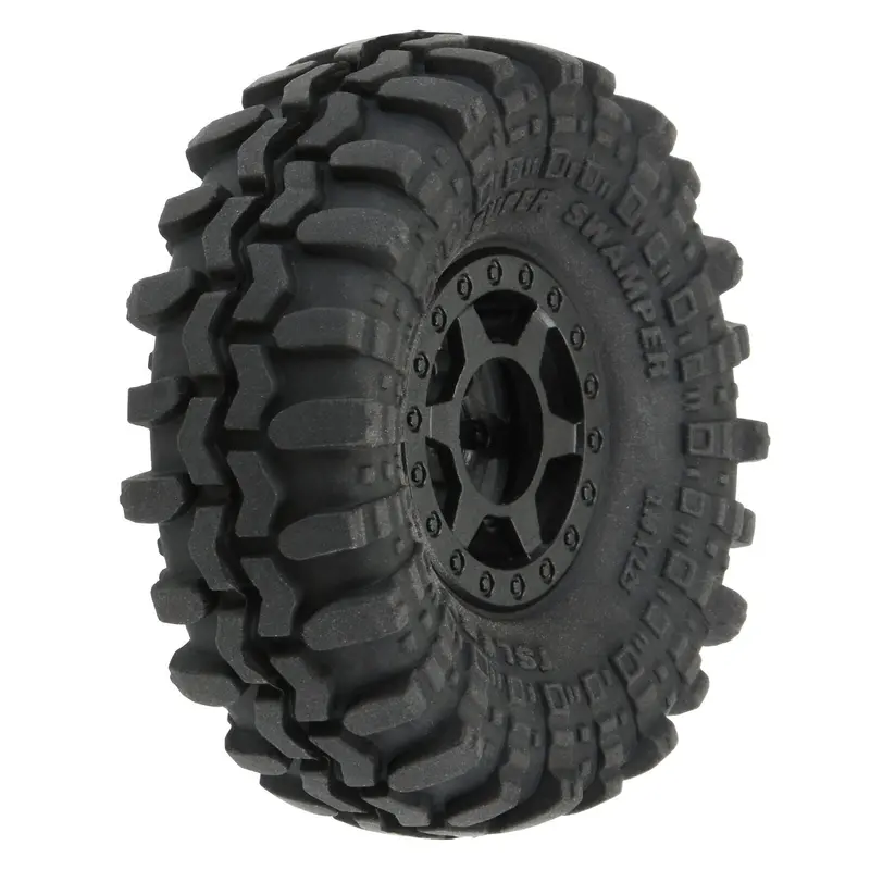 Proline 1:24 Interco Super Swamper Fr/Rr 1.0In Tyres On Holcomb Black Wheels 7Mmh 4Pcs - Pro1021410 1