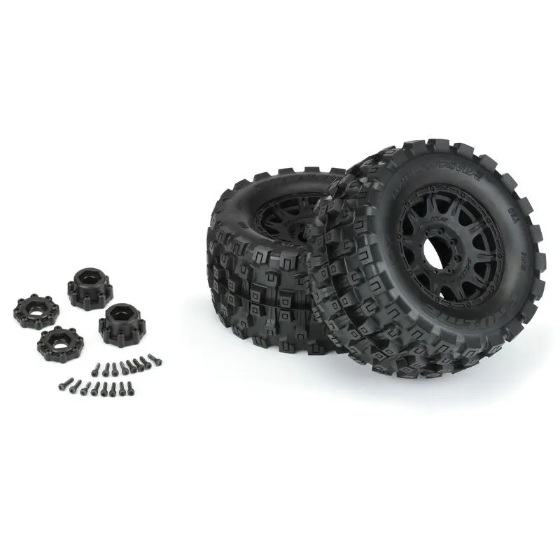 Proline Badlands 3.8In Belted Mx38 Mt Tyre On Raid Black Wheels W/ Removeable 17Mm Hex 2Pcs - Pro1016610 2