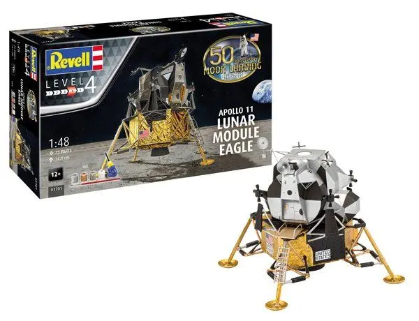Revell Apollo 11 Lunar Module Eagle 50Th Anniversary Gift Set 1:48 - 03701 1