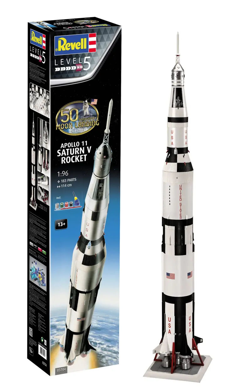 Revell Apollo 11 Saturn 5 Rocket 50Th Anniversary Gift Set 1:96 - 03704 1
