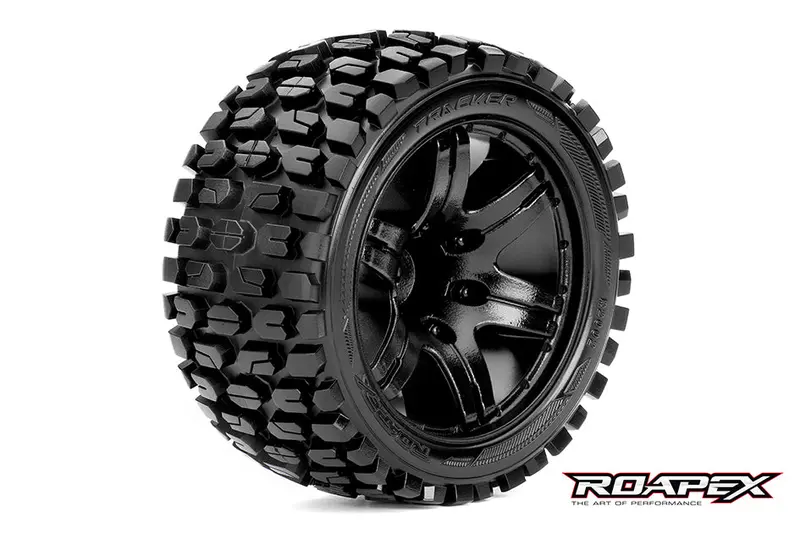 Roapex Tracker 1:10 Stadium Truck Tyre On Black Wheel 2Pcs - R2002-B2 1