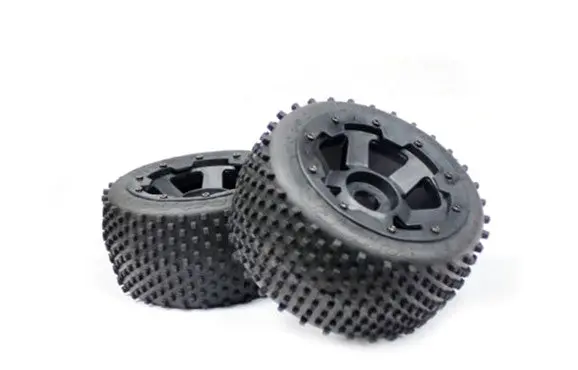 Rovan 4.7/5.5 Rr Dirt Buster Tyres On Black Wheels W/ Hd Beadlock 2Pcs - Rov-850232 1