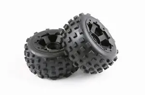 Rovan 4.7/5.5In Rear Knobbly Mt Tyres On Black Wheels W/ Hd Beadlock 2Pcs - Rov-850382 1