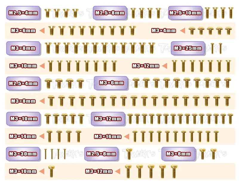 Screw Set For Schumacher Cat - Gold 1