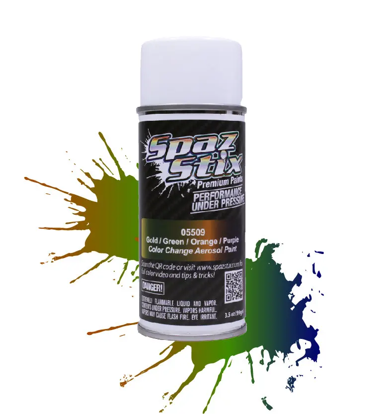 Spaz Stix Gold/ Green/ Orange Purple Colour Change Spray Paint 3.5Oz - Szx05509 1