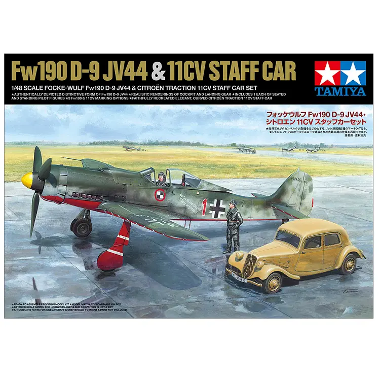 Tamiya Focke-Wulf Fw190 D-9 Jv44 W/ Citroen Traction 11Cv Staff Car 1:48 - 25213 1