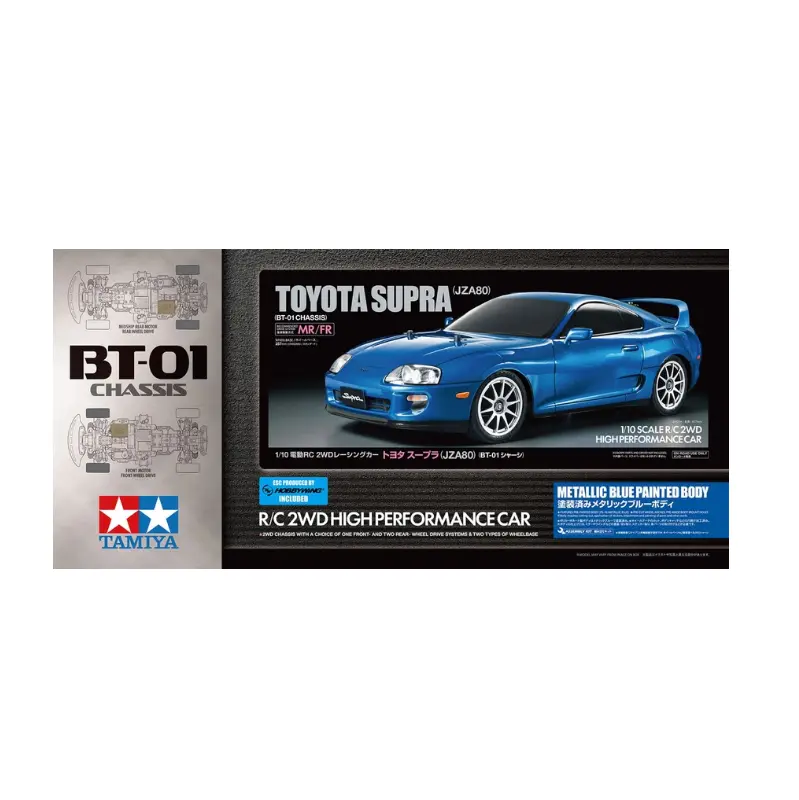 Tamiya Toyota Supra (Jza80) Metallic Blue Painted Body Bt-01 1:10 Kit W/ Esc - 47505 1
