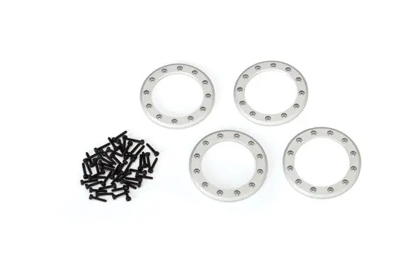 Traxxas 1.9In Satin Chrome Beadlock Rings W/ Screws Suit Trx-4 4Pcs - 8169 1