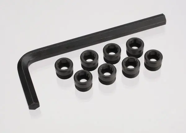 Traxxas 1:16 Pivot Ball Caps Hard Aluminium Ptfe Plated W/ Tool 8Pcs - 7033X 1
