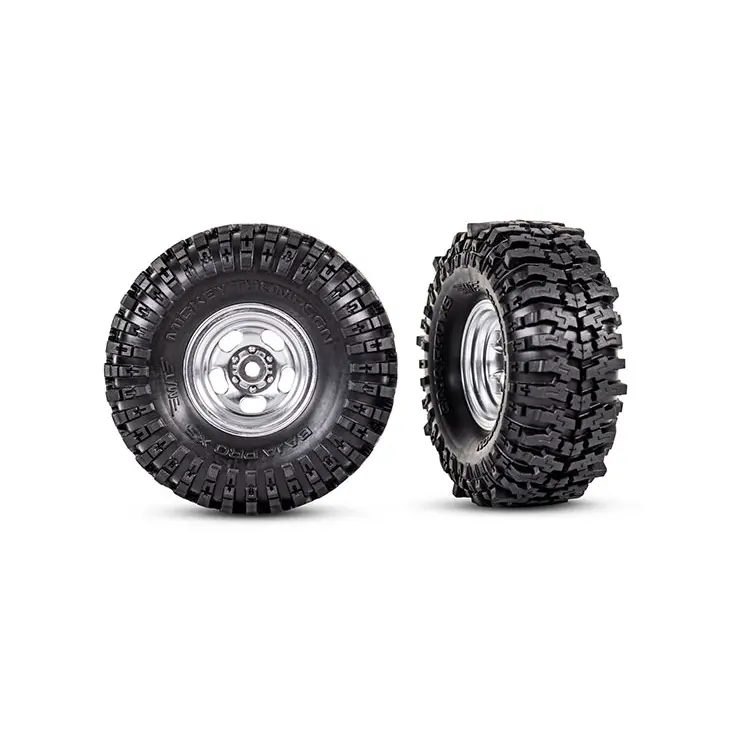 Traxxas 1:18 Mickey Thompson Baja Pro-X Tyres On Satin Chrome Wheels 2.4X1.0In 2Pcs  - 9872 1