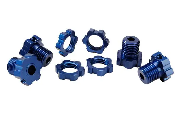 Traxxas 17Mm Splined Hubs W/ Wheel Nuts Blue Aluminium 4Sets - 5353X 1