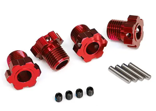 Traxxas 17Mm Wheel Hex Hubs Splined Red Aluminium 4Pcs - 8654R 1
