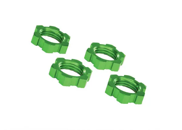 Traxxas 17Mm Wheel Nuts Splined Green Aluminium 4Pcs - 7758G 1