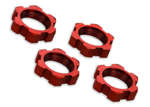 Traxxas 17Mm Wheel Nuts Splined Red Aluminium 4Pcs - 7758R 1