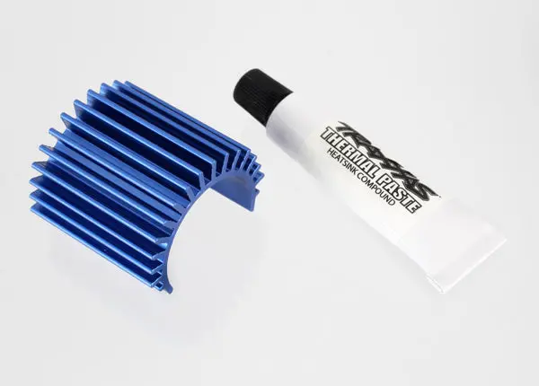Traxxas 380-Size Heat Sink Blue Aluminium W/ Thermal Paste - 3374 1