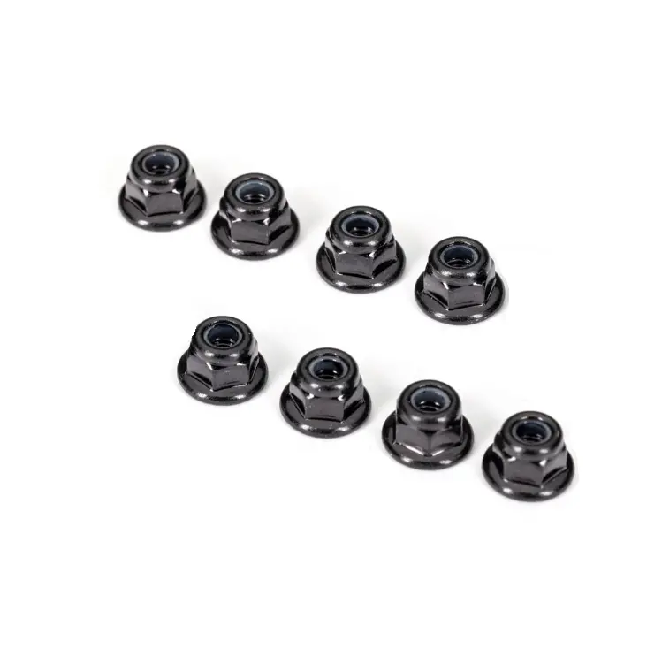 Traxxas 3Mm Flanged Nyloc Black Nuts 8Pcs - 2744X 1